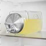HI Drankdispenser/limonadedispenser - 3,8L - glas - 32,5 x 15 cm - koelkast drankdispenser