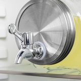 HI Drankdispenser/limonadedispenser - 3,8L - glas - 32,5 x 15 cm - koelkast drankdispenser