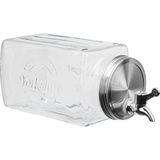 HI Drankdispenser/limonadedispenser - 3,8L - glas - 32,5 x 15 cm - koelkast drankdispenser
