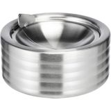 HI - Stormasbak - RVS - Zilver - 12 x 5 cm - Klepasbak voor Binnen/Buiten