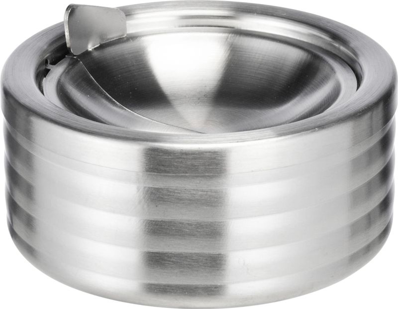 HI - Stormasbak - RVS - Zilver - 12 x 5 cm - Klepasbak voor Binnen/Buiten