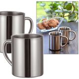 RVS - Mokken Set - Dubbelwandig - 200 ml - Outdoor/Camping Drink Mokken