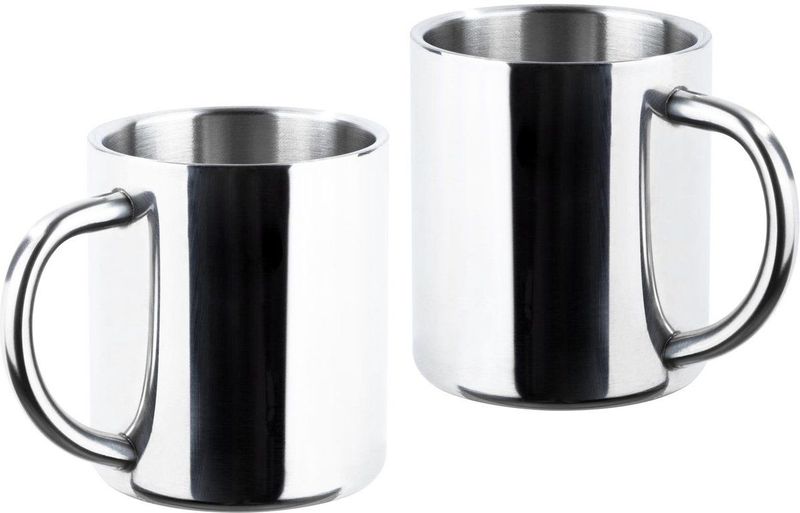 RVS - Mokken Set - Dubbelwandig - 200 ml - Outdoor/Camping Drink Mokken