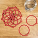 HI - Weckpot Inmaakringen - Rood - 10x - 11 cm - Rubber