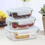 HI - Vershoudbakjes - Glas - Set van 3 - Luchtdicht - Met Deksel en Clips