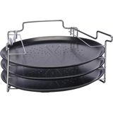 HI - Pizzabakset - 4-delig - Zwart - Koolstofstaal - Verchroomd Metaal