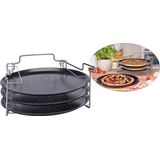 HI - Pizzabakset - 4-delig - Zwart - Koolstofstaal - Verchroomd Metaal