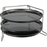 HI - Pizzabakset - 4-delig - Zwart - Koolstofstaal - Verchroomd Metaal