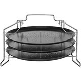 HI - Pizzabakset - 4-delig - Zwart - Koolstofstaal - Verchroomd Metaal