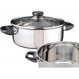 Haushalt 21302 - Kookpan - 24cm - met glazen deksel - RVS
