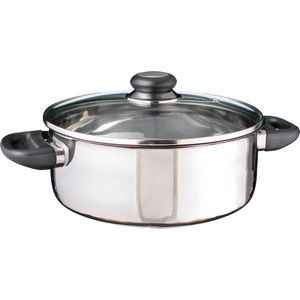 Haushalt 21302 - Kookpan - 24cm - met glazen deksel - RVS