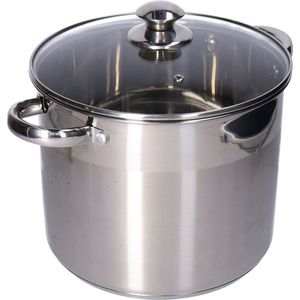 Hi Soeppan 10L - Glazen Deksel - RVS Metaal - Zilver