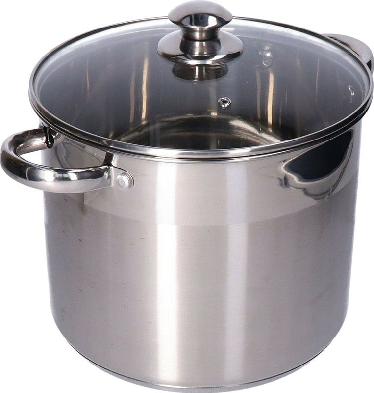 Hi Soeppan 10L - Glazen Deksel - RVS Metaal - Zilver