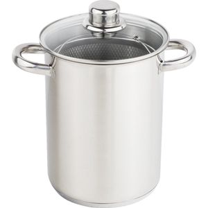 Haushalt RVS Aspergepan met Glazen Deksel  - 21 cm - 4 Liter