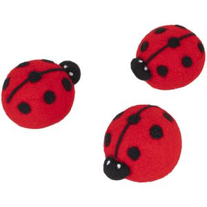 HI - Drogerballen - Lieveheersbeestjes - Set van 3 - Voor Zachte en Kreukvrije Was