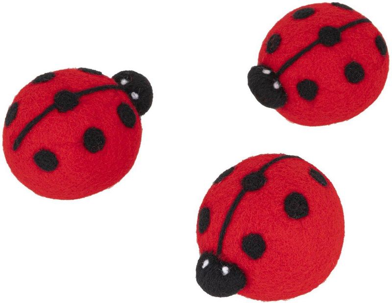 HI - Drogerballen - Lieveheersbeestjes - Set van 3 - Voor Zachte en Kreukvrije Was