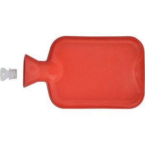 HI Warmwaterkruik - rood - rubber - 2L - kruik - bedkruik - kruiken - kruikenzak
