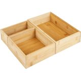 HI - Kast/lade/make-up Sorteer Organizers - Bamboe/Hout - 3 Stuks - 3 Verschillende Maten