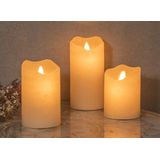 3x Creme witte LED kaarsen/stompkaarsen - LED kaarsen op batterijen kaarsensets