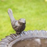 HI Vogelbadje/Drinkbak Gietijzer Bruin - Stijlvolle Vogelvoorziening voor Buiten