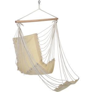 Hi Hangstoel Met Voetensteun Katoen Canvas Beige