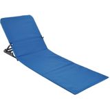Inklapbare strandmat / strandstoel met rugleuning (blauw)