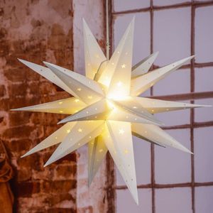 HI LED-kerstster 58 cm - Champagne, Kunststof, Timerfunctie - Voor binnen- en buitengebruik