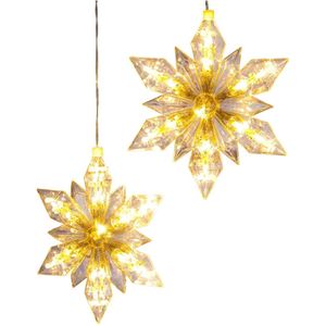 HI Kerstster - Warm Wit - 25 Warme LEDS - Set van 2