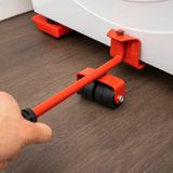 HI - Meubeltransportset - Rood en Zwart - PS, ABS en Staal - Draagvermogen 150 kg