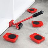 HI - Meubeltransportset - Rood en Zwart - PS, ABS en Staal - Draagvermogen 150 kg