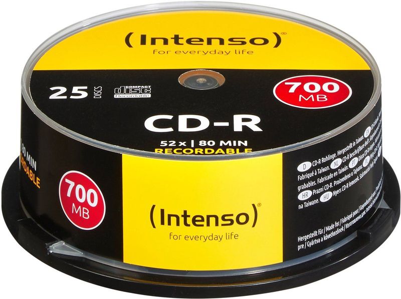 Intenso - CD-R - 80 Min - 700 MB - 52x Snelheid - Cakebox 25 Stuks