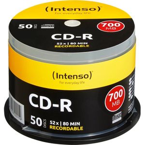 Intenso - CD-R - 700 MB - 80 min - 52x Snelheid - Cakebox 50 Stuks