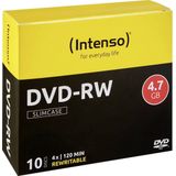 Intenso - DVD RW Blanco - 4,7 GB - Slimcase - 10 stuks