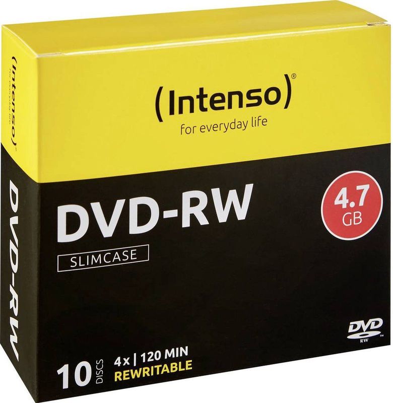 Intenso - DVD RW Blanco - 4,7 GB - Slimcase - 10 stuks