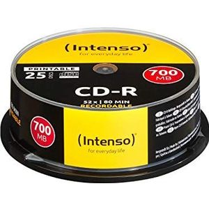 Intenso CD-R blanco's 700MB 52x 25 spindel cakebox krasbestendig bedrukbaar