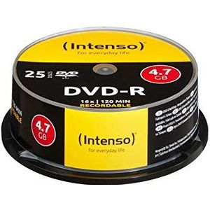 Intenso DVD-R onbewerkte 4,7 GB 1x-16x 25 spindel Cakebox krasbestendig