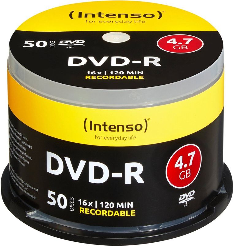Intenso DVD-R 4.7GB 16x - 50 Stuks Cakebox