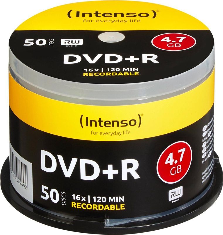 Intenso DVD+R 4.7GB - 16x Snelheid - 50 Stuks - Cakebox