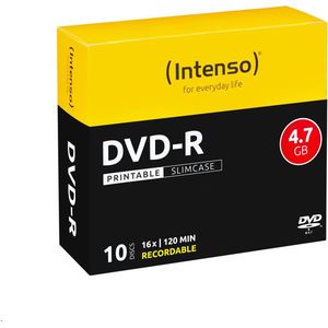 Intenso DVD-R 4.7GB Bedrukbaar - 10 Stuks Slimcase