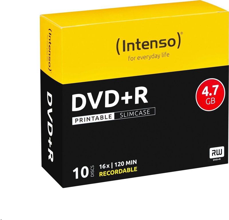 Intenso 4811652 DVD+R disc 4.7 GB 10 stuk(s) Slimcase Bedrukbaar