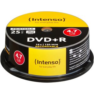 Intenso - 25x DVD+RW - Herschrijfbaar - 4.7GB - 16x Schrijfsnelheid