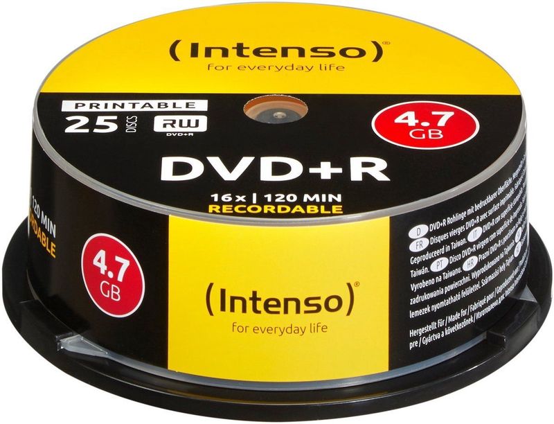 Intenso - 25x DVD+RW - Herschrijfbaar - 4.7GB - 16x Schrijfsnelheid