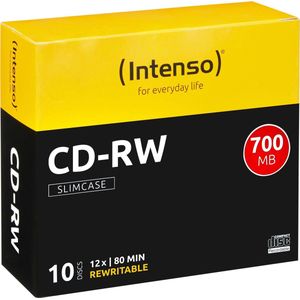 Intenso 2801622 CD-RW disc 700 MB 10 stuk(s) Slimcase Herschrijfbaar