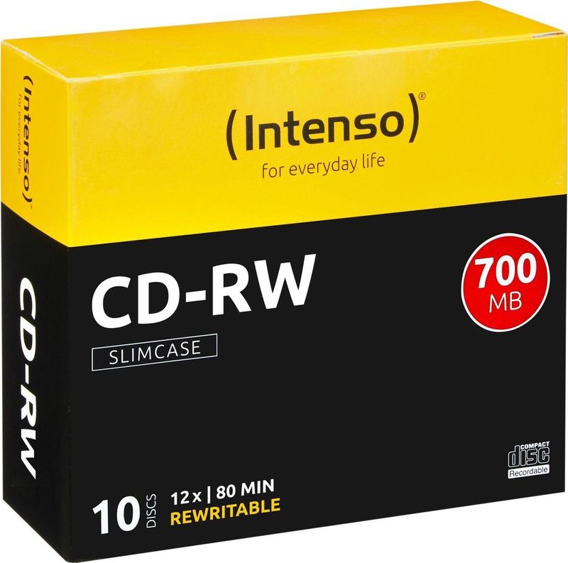 Intenso CD-RW 700MB 12x - 10 Stuks - Slimcase