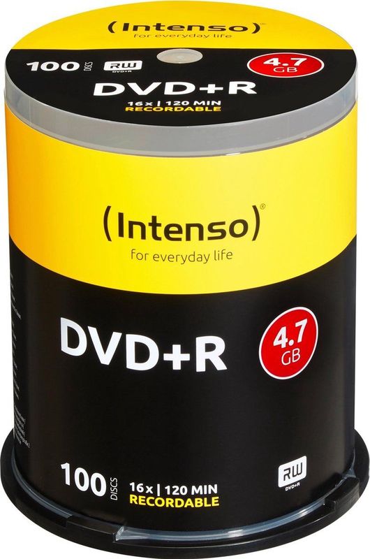 Intenso DVD+R Disc - 4.7 GB - 100 Stuks - Spindel