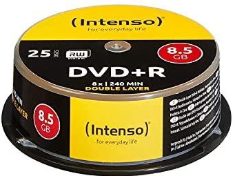 Intenso DVD+R 8,5 GB DL Double Layer 8x Speed - 25 Stuks Gebaksdoos