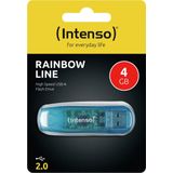 Intenso USB 2.0-stick 4G - Rainbow Lin - Blauw (R) 28MB/ - (W) 6.5MB/ - Blisterverpakking
