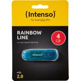 Intenso USB 2.0-stick 4G - Rainbow Lin - Blauw (R) 28MB/ - (W) 6.5MB/ - Blisterverpakking