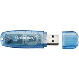 Intenso USB 2.0-stick 4G - Rainbow Lin - Blauw (R) 28MB/ - (W) 6.5MB/ - Blisterverpakking