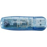 Intenso USB 2.0-stick 4G - Rainbow Lin - Blauw (R) 28MB/ - (W) 6.5MB/ - Blisterverpakking
